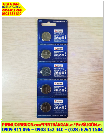 COMBO 01vỉ = 5viên Pin 3v Lithium Mitsubishi CR2032E, Giá chỉ 89.000/ Vỉ 5viên